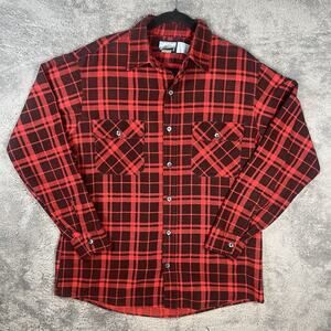 Vintage Fieldmaster Mens Large Buffalo Plaid Lumberjack Check Flannel Shirt